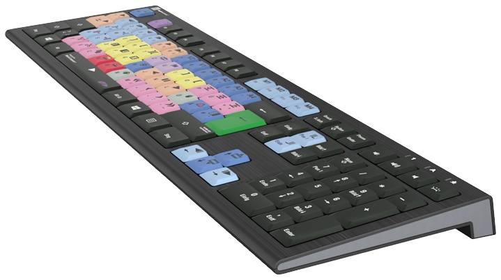 Logickeyboard Avid Media Composer Astra Kabelgebunden Tastatur Deutsch, QWERTZ Schwarz Multimediatasten, USB-Hub, Geräuscharme Tasten