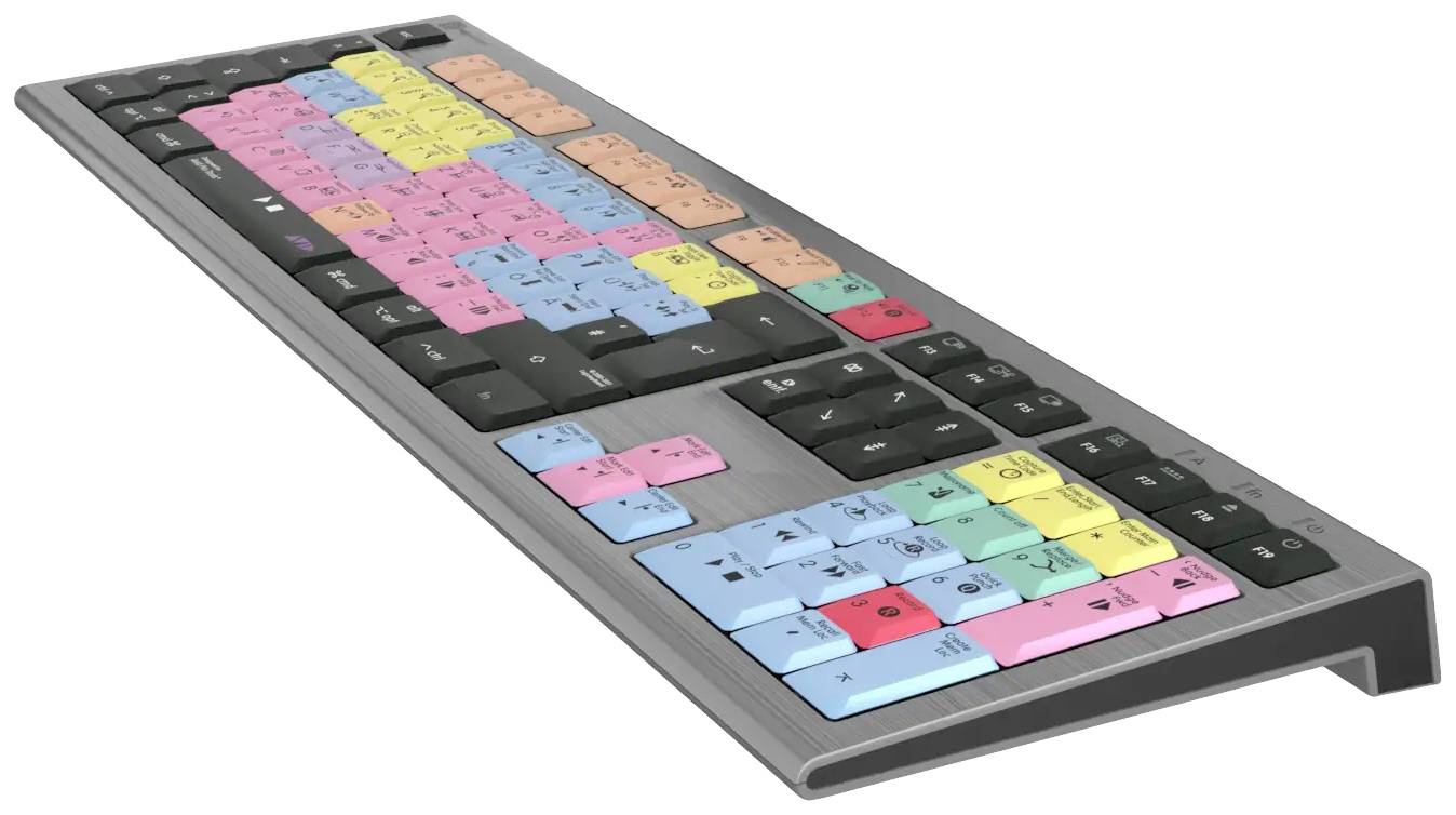 Logickeyboard Avid Pro Tools Astra Kabelgebunden Tastatur Deutsch, QWERTZ Grau Multimediatasten, USB-Hub, Geräuscharme Tasten