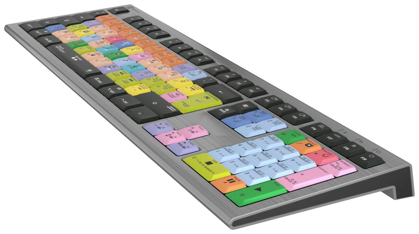 Logickeyboard Apple Logic Pro X2 Astra Kabelgebunden Tastatur Deutsch, QWERTZ Grau Multimediatasten, USB-Hub, Geräuscharme Tasten