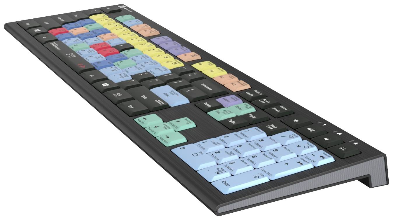 Logickeyboard Cubase/Nuendo Astra 2 Kabelgebunden Tastatur Deutsch, QWERTZ Schwarz Multimediatasten, USB-Hub, Geräuscharme Tasten