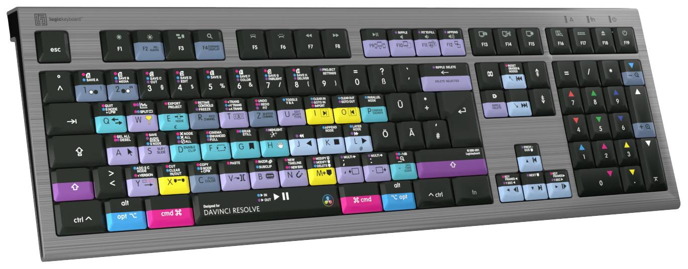Logickeyboard ASTRA 2 Mac, Volle Größe (100%), USB, Scherenschlüsselschalter, QWERTZ, Schwarz