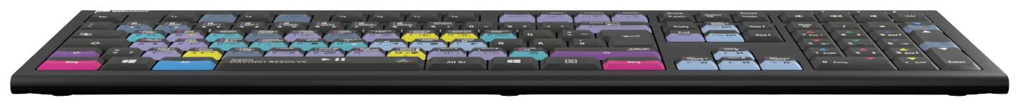 Logickeyboard Davinci Resolve Astra Kabelgebunden Tastatur Deutsch, QWERTZ Schwarz Multimediatasten, USB-Hub, Geräuscharme Tasten