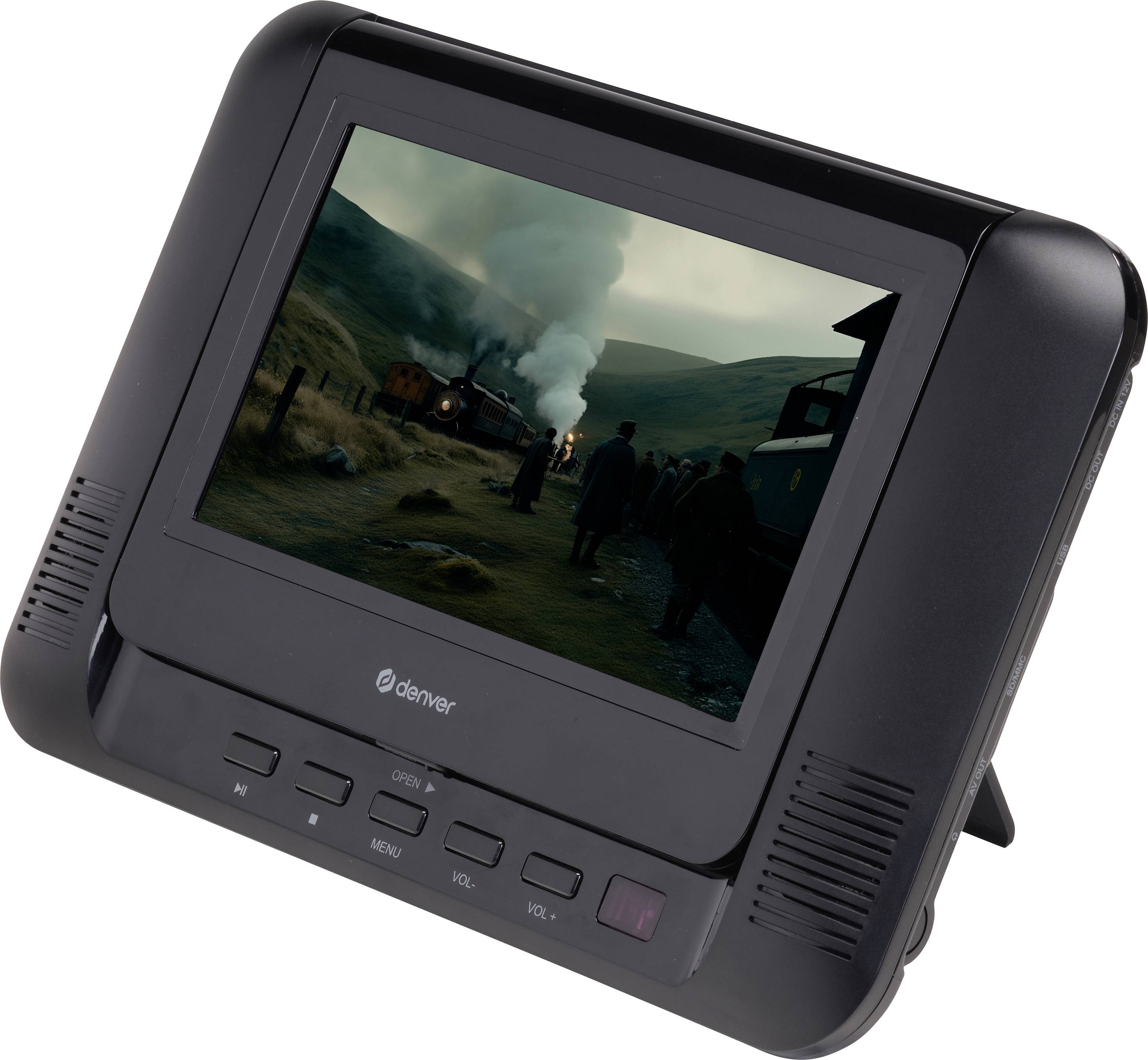 Denver MTW-793 Tragbarer DVD-Player 17.78 cm 7 Zoll EEK: D (A - G) Akkubetrieb, inkl. 12 V Kfz-Anschlusskabel, inkl. zweiter Bildschirm Schwarz