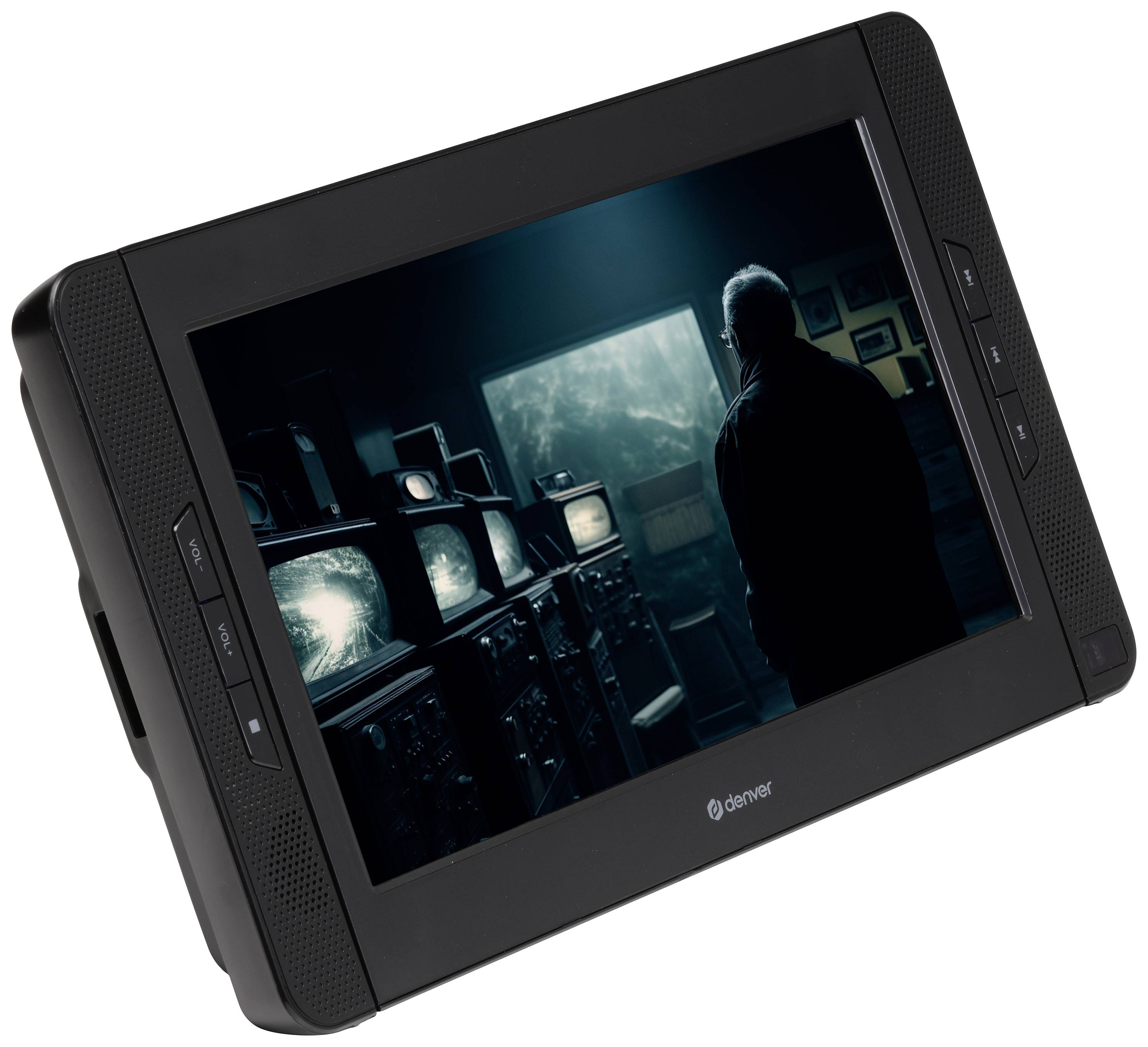 Denver MTW-1098 Tragbarer DVD-Player 25.4 cm 10 Zoll EEK: D (A - G) Akkubetrieb, inkl. 12 V Kfz-Anschlusskabel, inkl. zweiter Bildschirm Schwarz