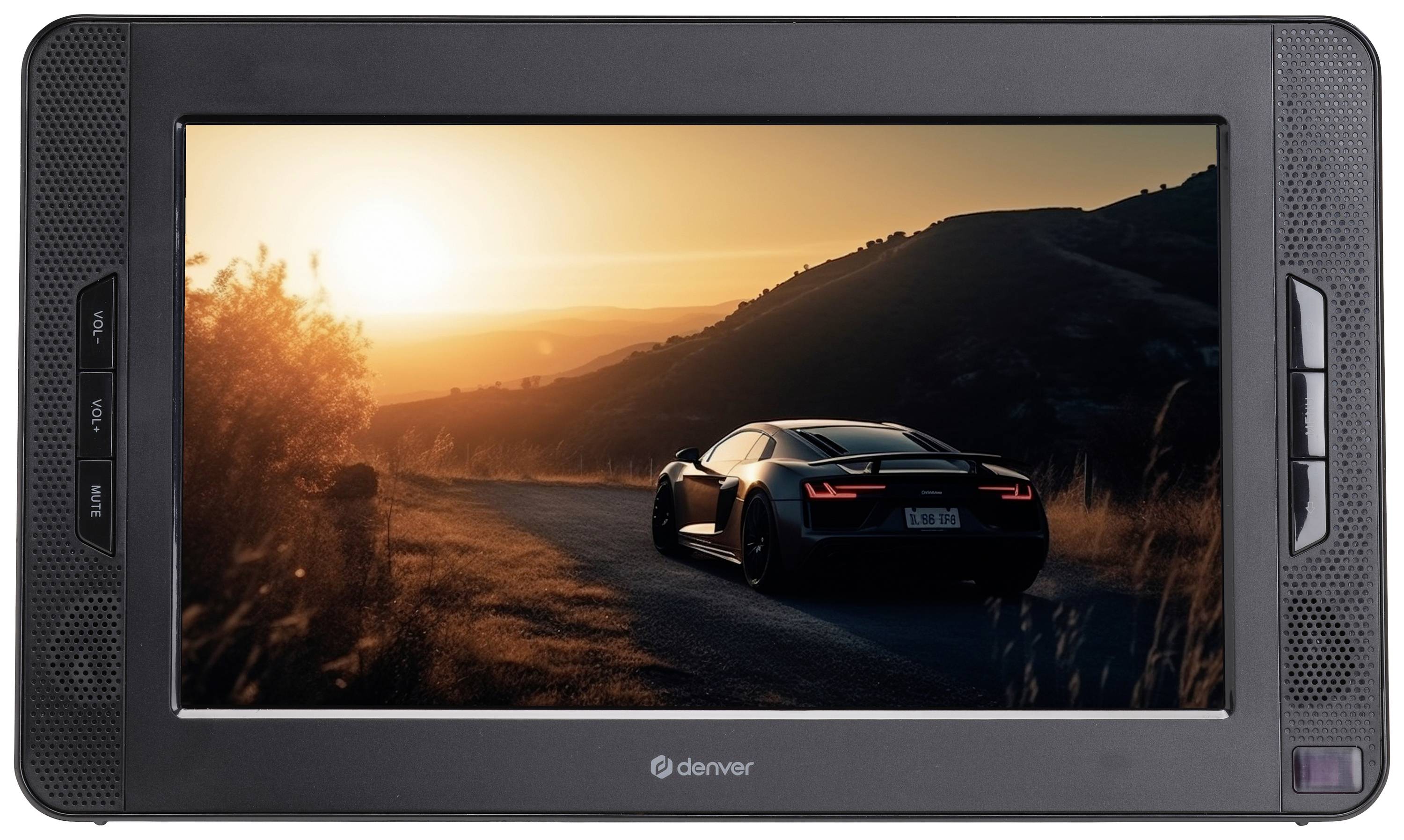 Denver MTW-1098 Tragbarer DVD-Player 25.4 cm 10 Zoll EEK: D (A - G) Akkubetrieb, inkl. 12 V Kfz-Anschlusskabel, inkl. zweiter Bildschirm Schwarz