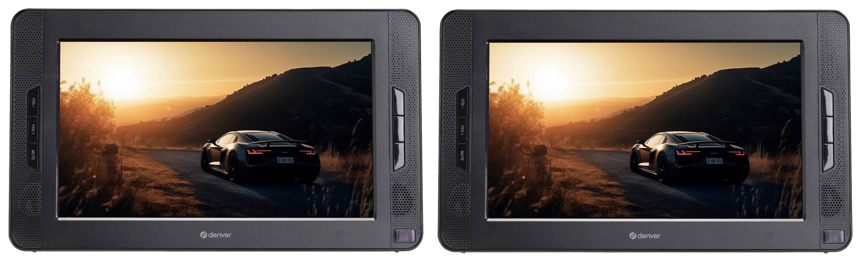 Denver MTW-1098 Tragbarer DVD-Player 25.4 cm 10 Zoll EEK: D (A - G) Akkubetrieb, inkl. 12 V Kfz-Anschlusskabel, inkl. zweiter Bildschirm Schwarz