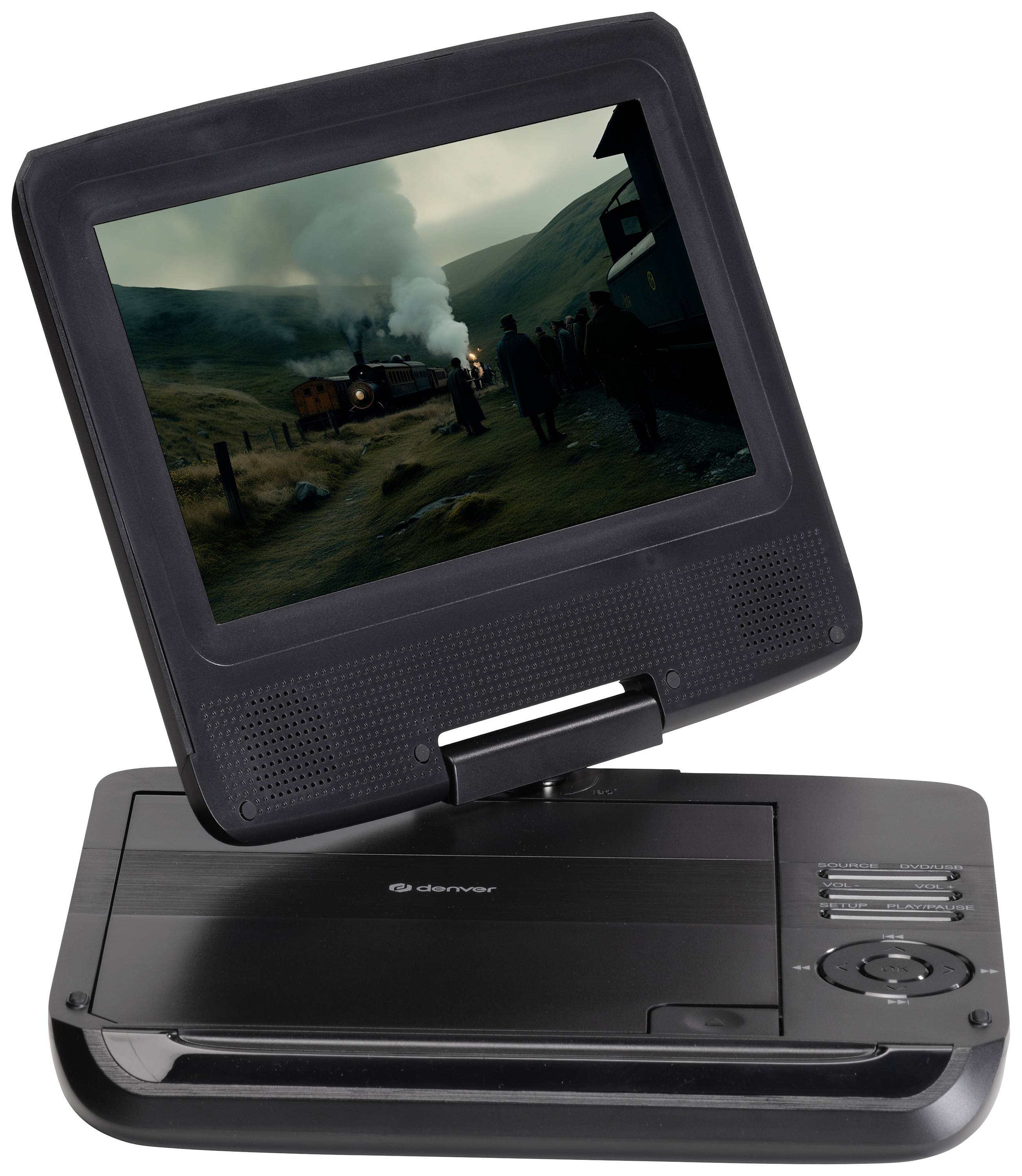 Denver MT-792 Tragbarer DVD-Player 17.78 cm 7 Zoll EEK: B (A - G) Akkubetrieb, inkl. 12 V Kfz-Anschlusskabel Schwarz
