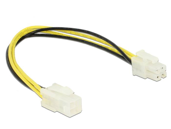 Delock Strom Anschlusskabel 0.3m Schwarz, Weiß, Gelb