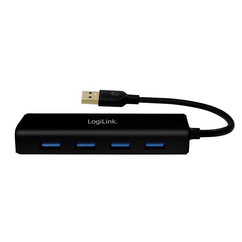 LogiLink UA0295 USB-Hub 4 Port USB-A (USB 3.1 Gen 1) Schwarz UA0295