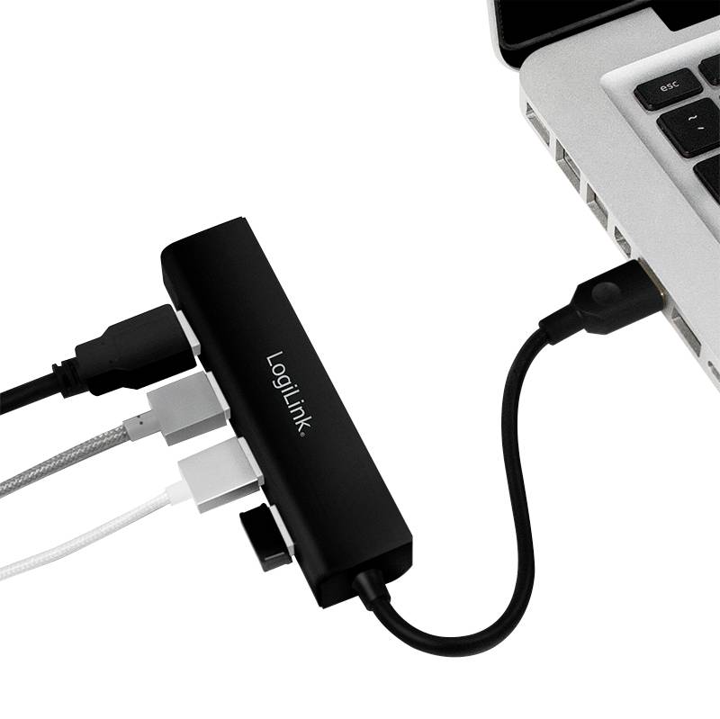 LogiLink UA0295 USB-Hub 4 Port USB-A (USB 3.1 Gen 1) Schwarz UA0295