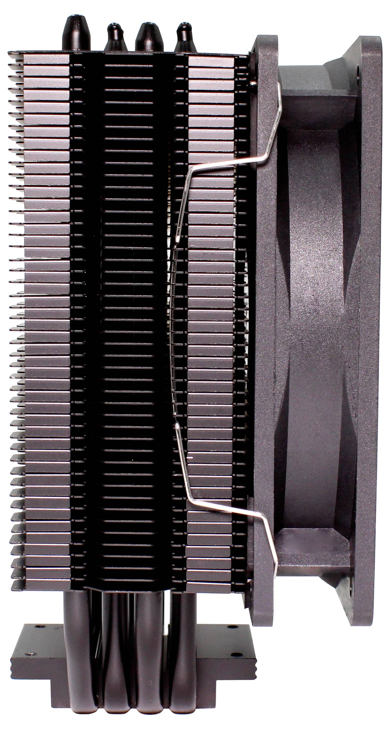 Luftkühler für Computerprozessoren, bestehend aus Kühlrippen und Lüfter, für effiziente Wärmeableitung und Kühlung des Prozessors.