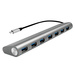 LogiLink UA0310 7 Port USB-C® (USB 3.2 Gen 2) Multiport Hub Grau
