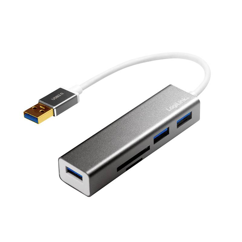 LogiLink UA0306 USB 3.2 Gen 1-Hub (USB 3.0) Silber, Weiß