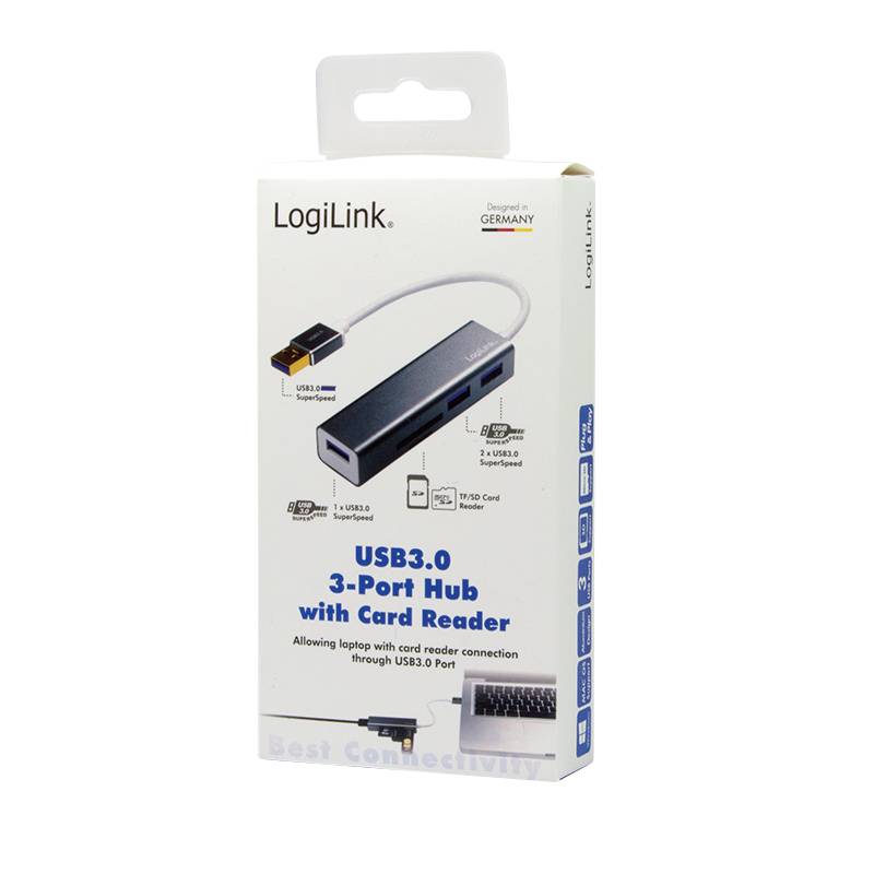 LogiLink UA0306 USB 3.2 Gen 1-Hub (USB 3.0) Silber, Weiß