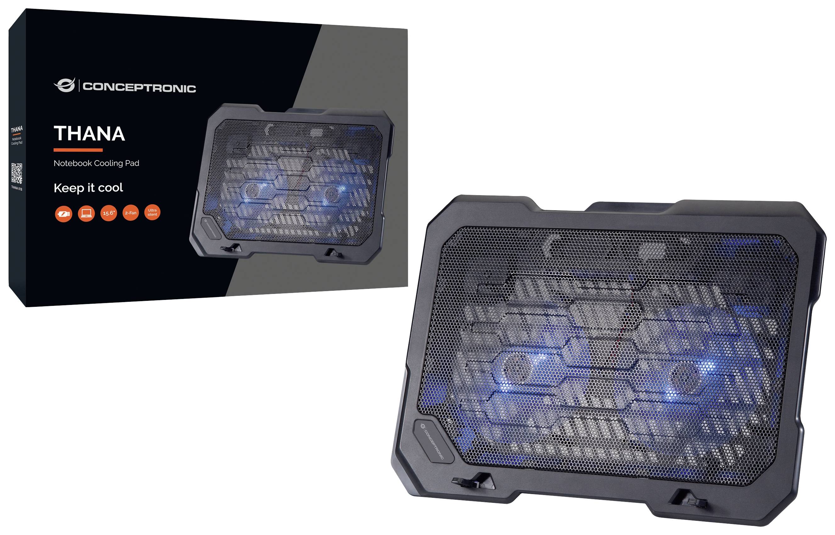 Conceptronic THANA01B Notebook-Ständer mit Kühlfunktion