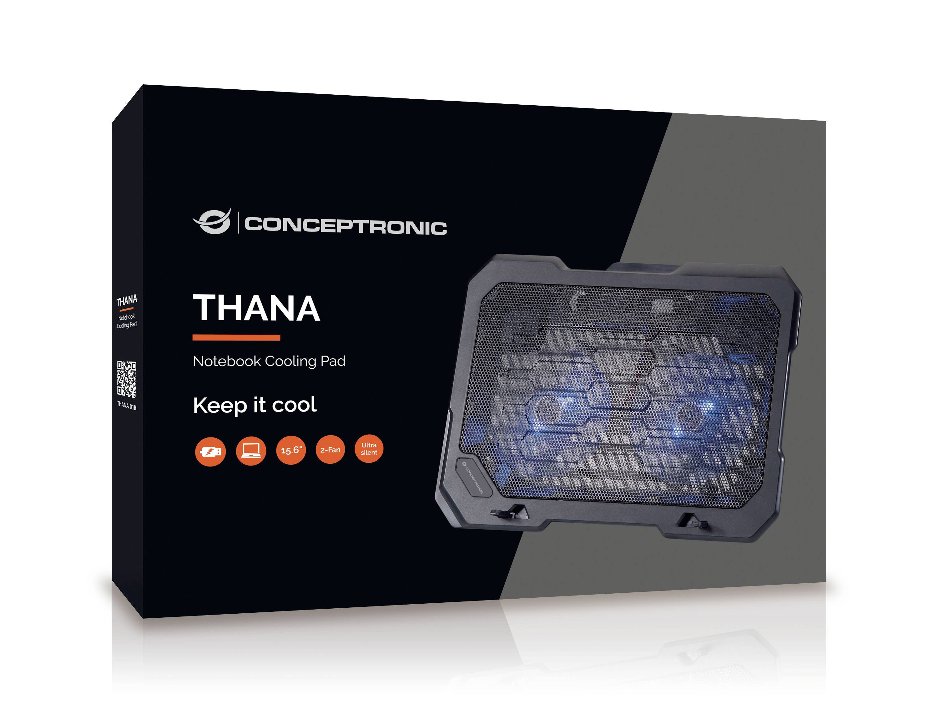 Conceptronic THANA01B Notebook-Ständer mit Kühlfunktion