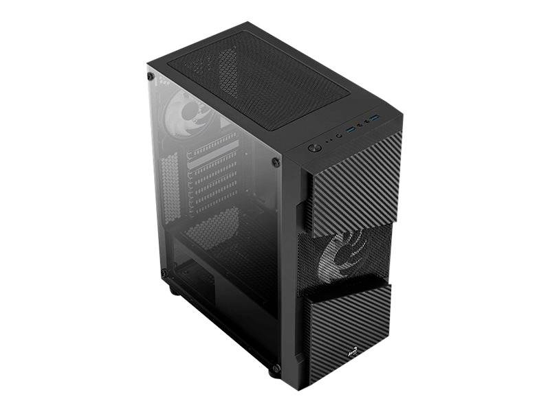 AeroCool Menace Saturn RGB - Tempered Glass Edition - Tower - ATX - Seitenteil mit Fenster (gehärtetes Glas)