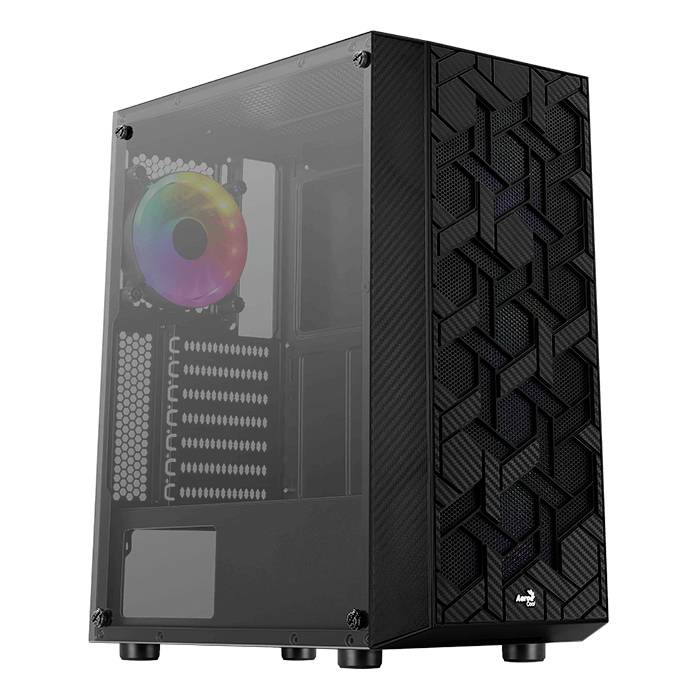AeroCool Hive-G-BK-v3 Midi-Tower PC-Gehäuse Schwarz