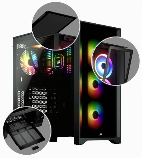 Corsair iCUE 4000X RGB Midi-Tower PC-Gehäuse Schwarz