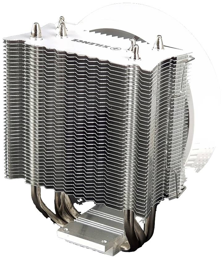 Großer, stehend montierter CPU-Kühler mit mehreren Aluminiumlamellen und Heatpipes, ohne Lüfter, für PC-Kühlung.