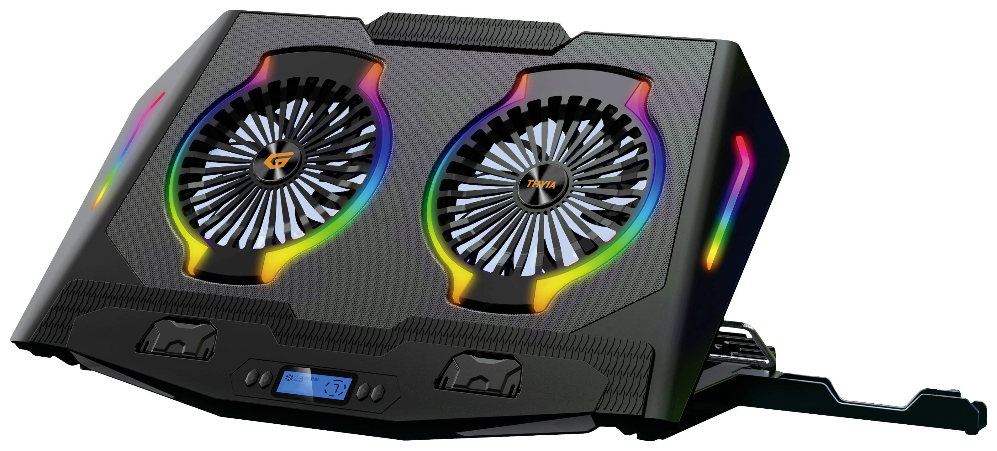 Conceptronic THYIA ERGO Gaming-Notebook Kühlständer mit 2 Lüftern Notebook-Ständer mit Kühlfunktion