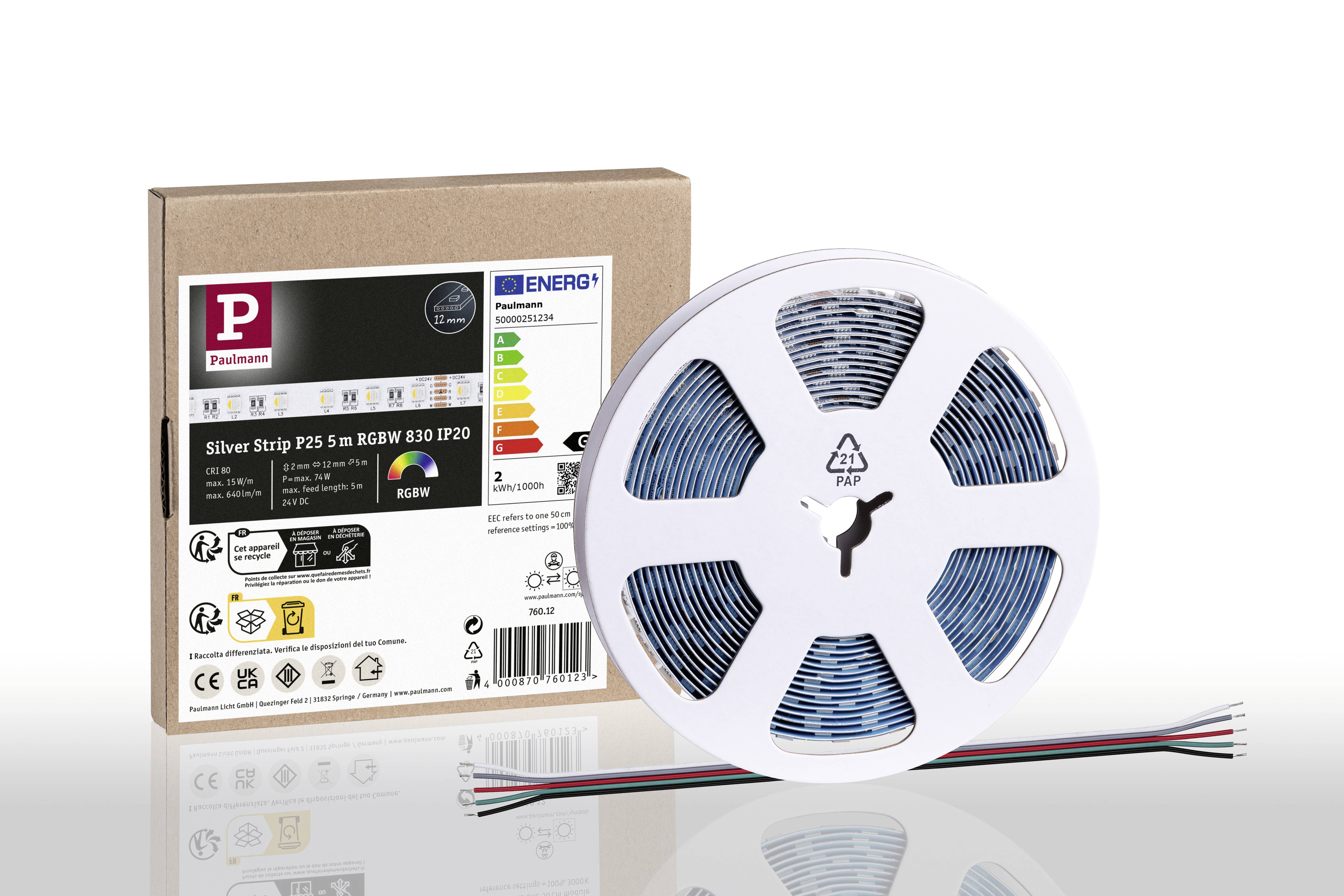 Paulmann Strip Silver P25 76012 LED-Streifen EEK: G (A - G) 24V 5000mm RGBW 5m