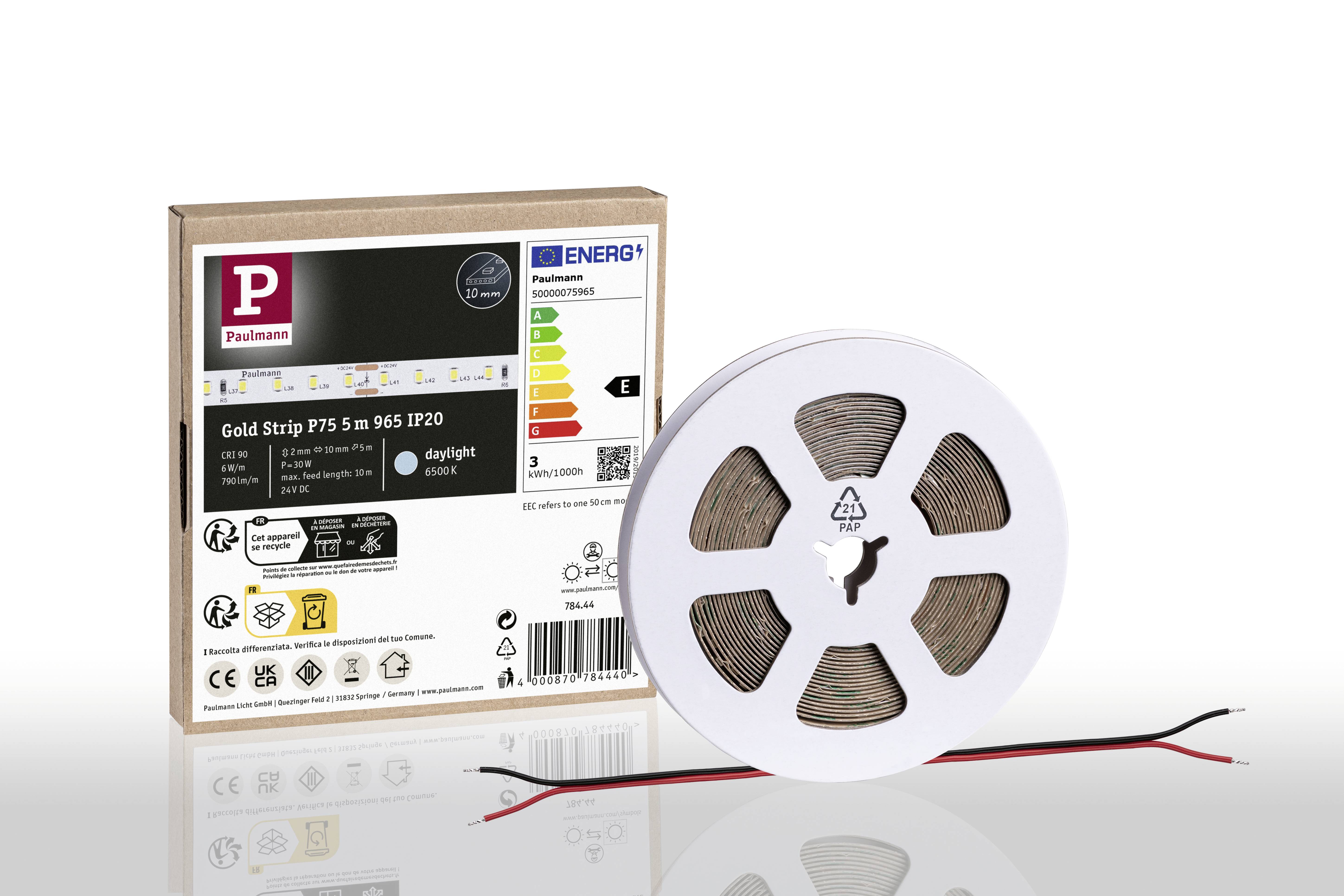 Paulmann Strip Gold P75 78444 LED-Streifen EEK: E (A - G) 24V 5000mm Tageslichtweiß 5m