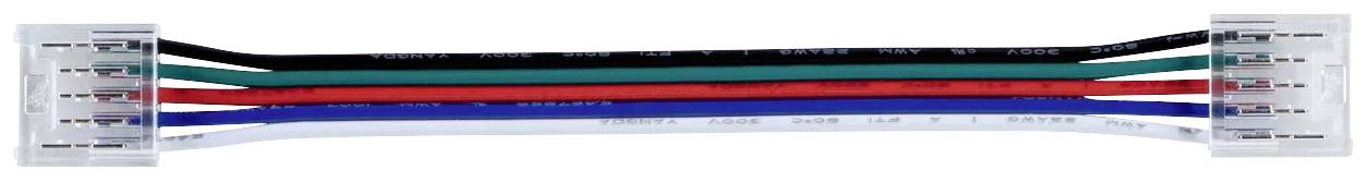 Ein Kabel-Bündel mit fünf unterschiedlich gefärbten Leitungen: Schwarz, Grün, Rot, Blau und Weiß, verbunden mit Steckern an beiden Enden.