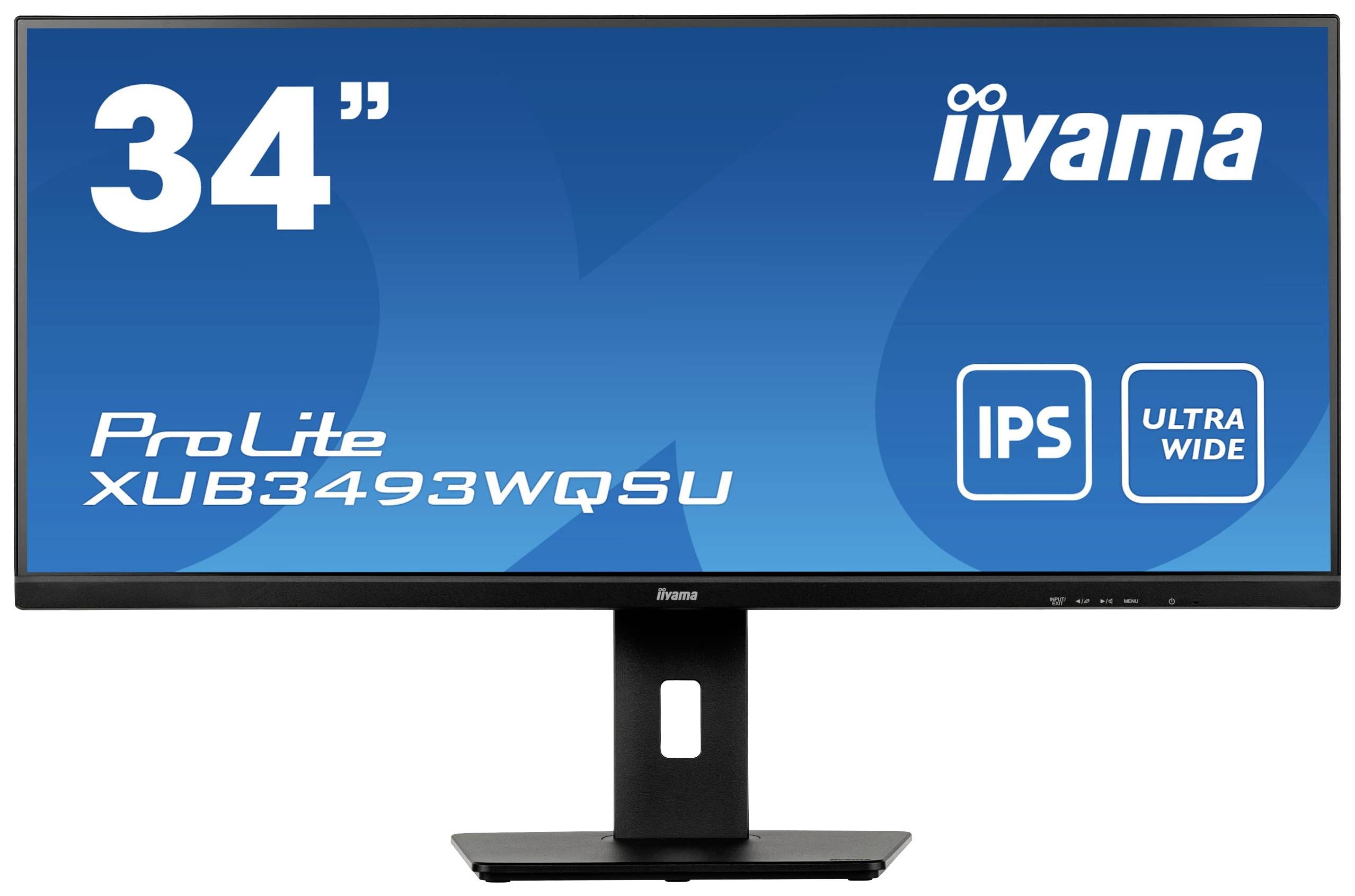 Iiyama PROLITE XUB3493WQSU-B5 LED-Monitor EEK F (A - G) 86.4 cm (34 Zoll) 3440 x 1440 Pixel 21:9 4 ms HDMI®, DisplayPort, USB-A (USB 3.0), Kopfhöre