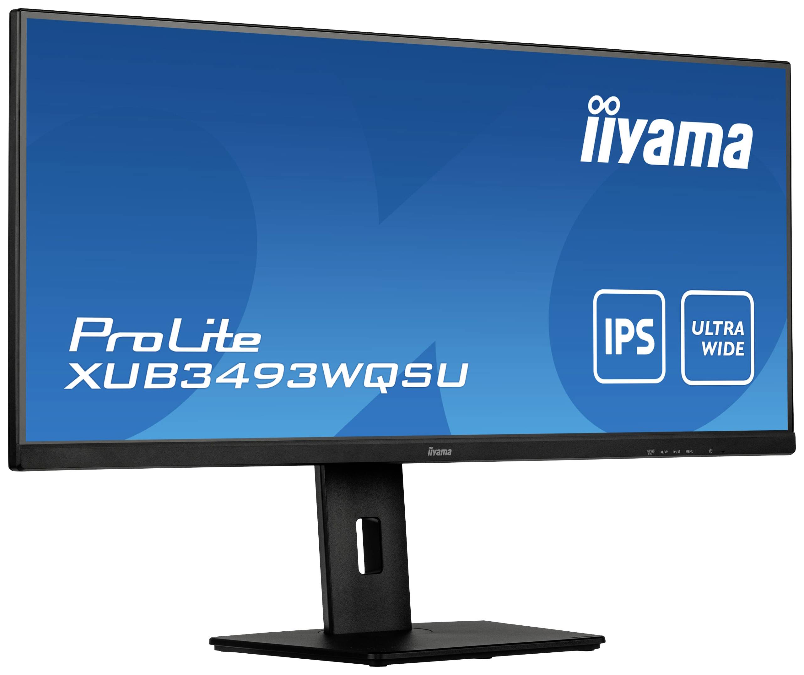 Iiyama PROLITE XUB3493WQSU-B5 LED-Monitor EEK F (A - G) 86.4 cm (34 Zoll) 3440 x 1440 Pixel 21:9 4 ms HDMI®, DisplayPort, USB-A (USB 3.0), Kopfhöre