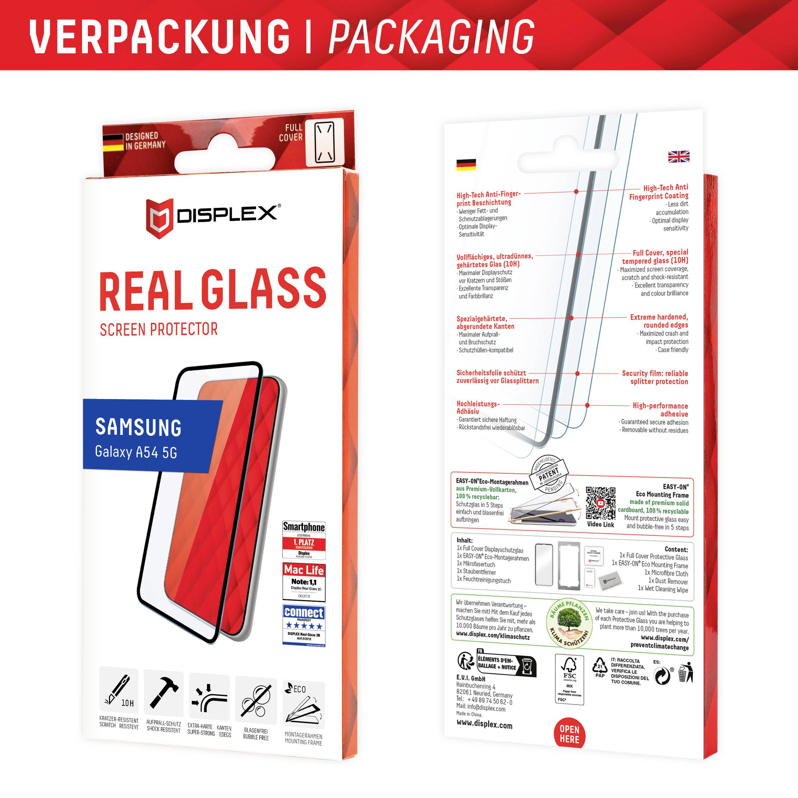 DISPLEX Real Glass FC Displayschutzglas Samsung Galaxy A54 5G 1 St. kratzfest, Anti-Fingerprint 01804
