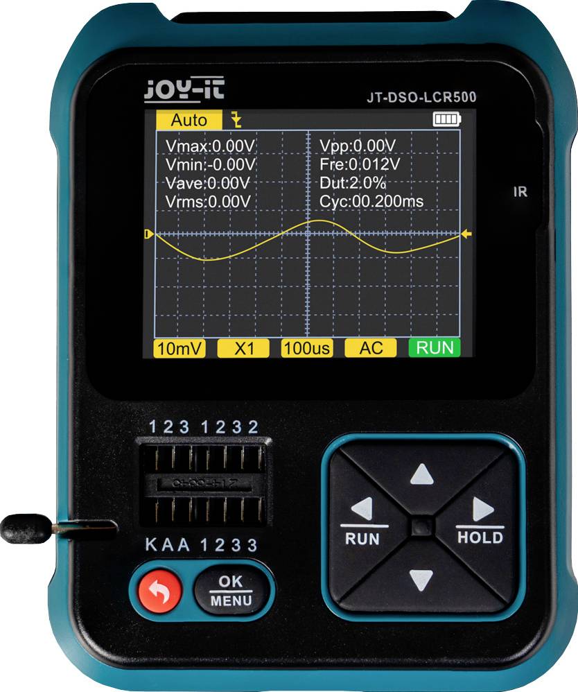 Joy-it DSO-LCR500 Oszilloskop, Signalgenerator 1kHz - 100kHz Dreieck, Puls, Rechteck, Sinus