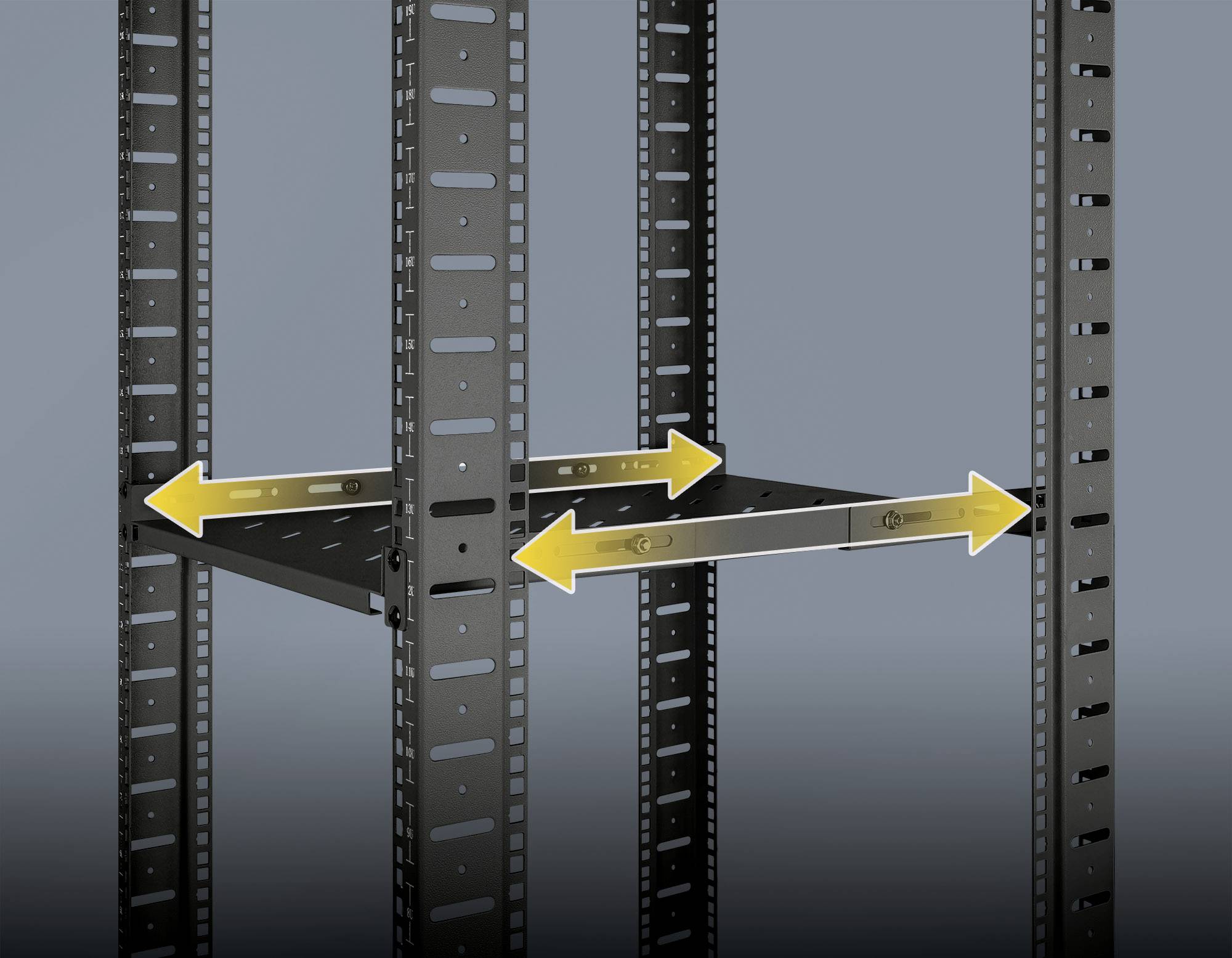 Intellinet 714082 19 Zoll Netzwerkschrank-Geräteboden 1 HE Geeignet für Schranktiefe: 600mm Schwarz (RAL 9004, matt)
