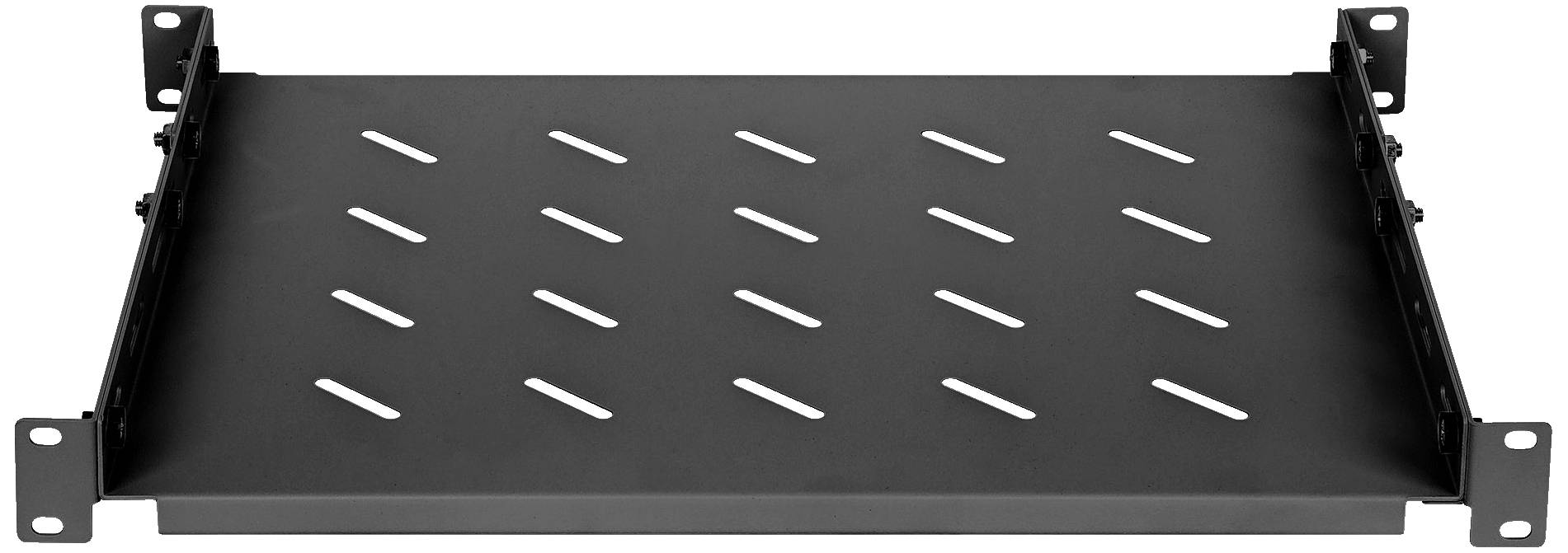 Intellinet 714082 19 Zoll Netzwerkschrank-Geräteboden 1 HE Geeignet für Schranktiefe: 600mm Schwarz (RAL 9004, matt)