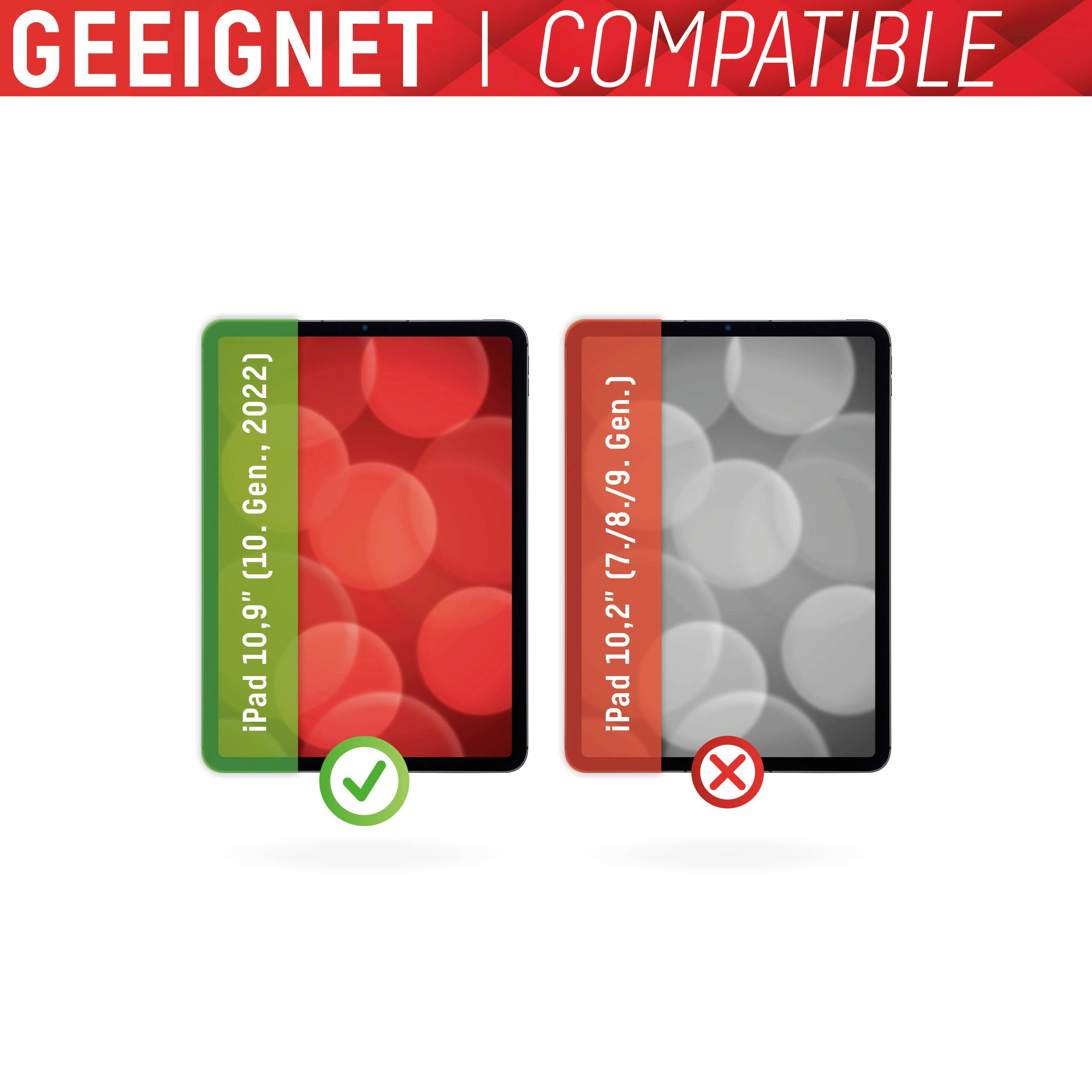 DISPLEX Tablet Glass Displayschutzglas Apple iPad 10.9" (10. Gen, 2022) 1 St. Anti-Fingerprint, kratzfest 01754