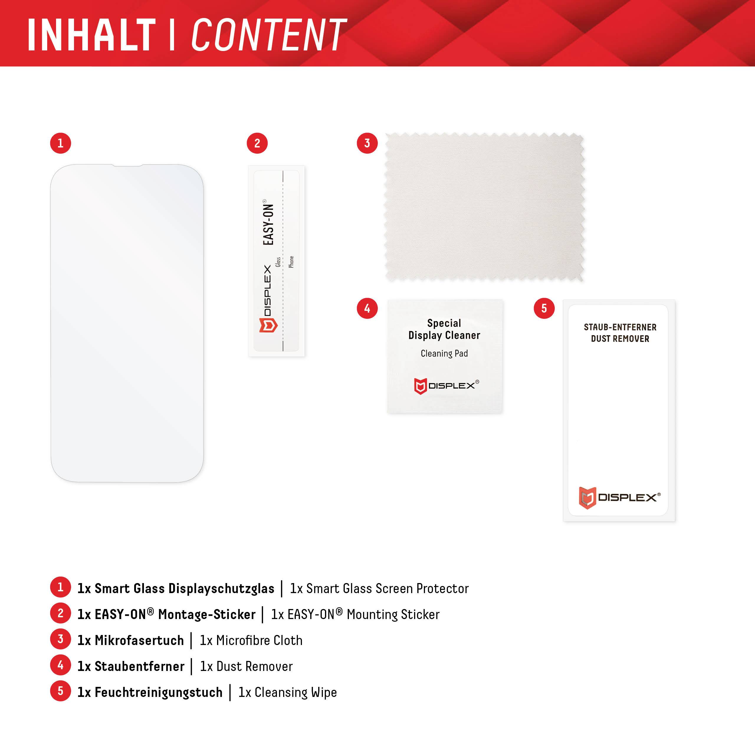 DISPLEX Smart Glass Displayschutzglas Samsung Galaxy A14, Galaxy A14 5G 1 St. kratzfest, Anti-Fingerprint 01835