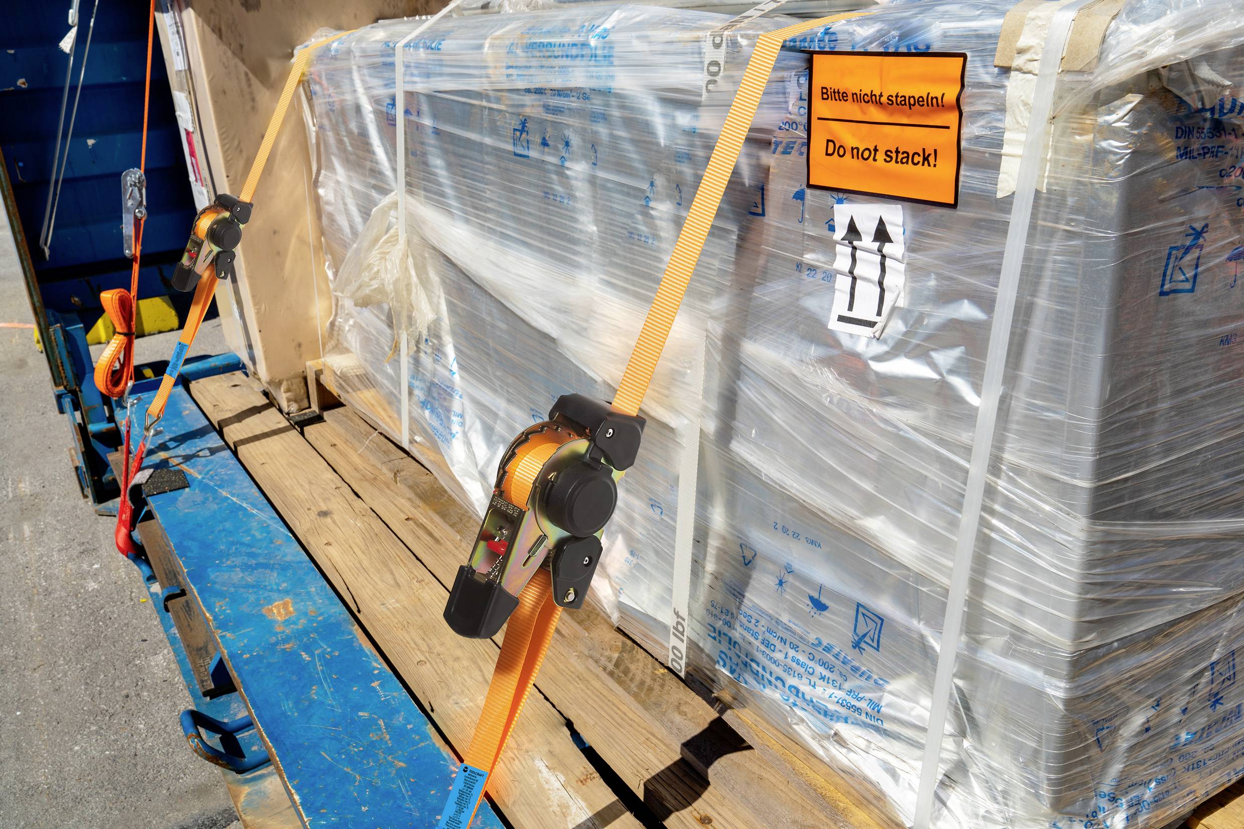 TOOLCRAFT TO-8689779 Selbstaufrollender Spanngurt Zugkraft LC Niederzurren (einzeln/direkt)=320 daN (L x B) 3.5m x 25mm