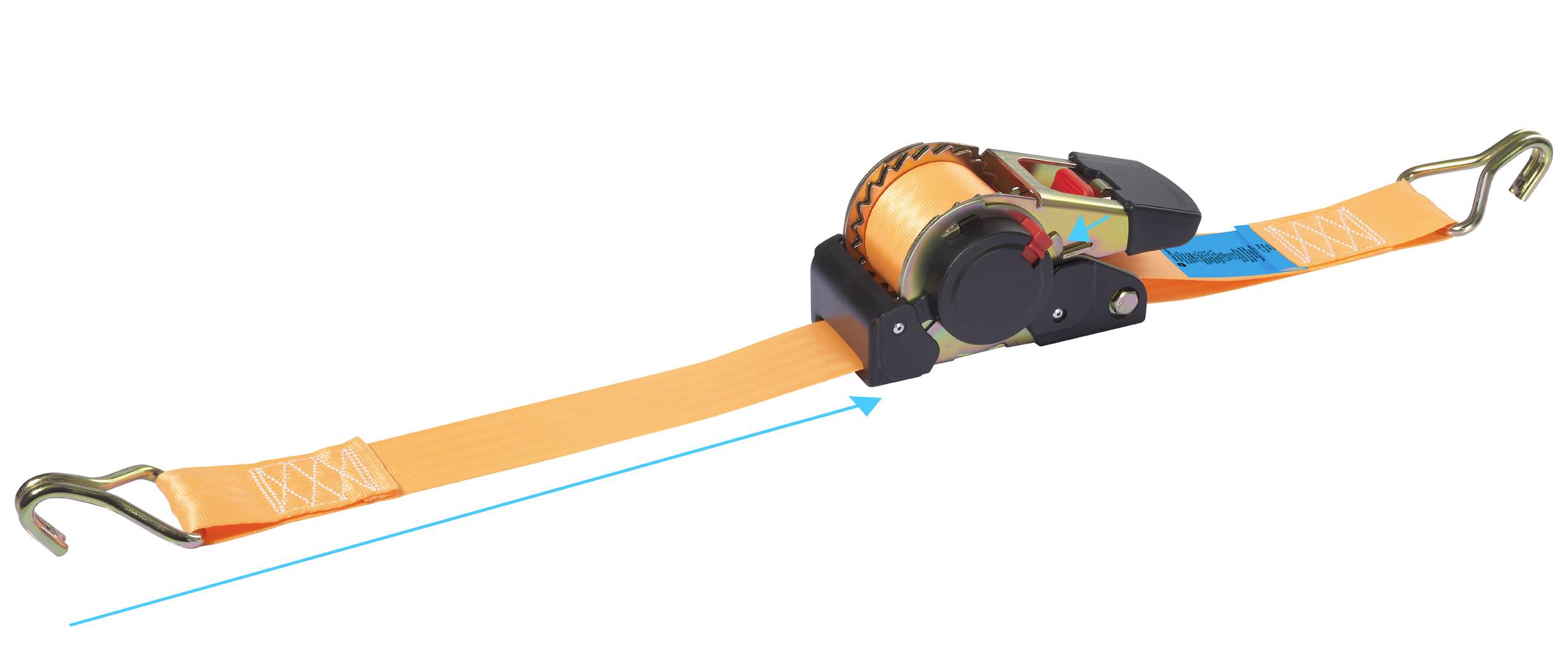 TOOLCRAFT TO-8689782 Selbstaufrollender Spanngurt Zugkraft LC Niederzurren (einzeln/direkt)=750 daN (L x B) 4.5m x 50mm