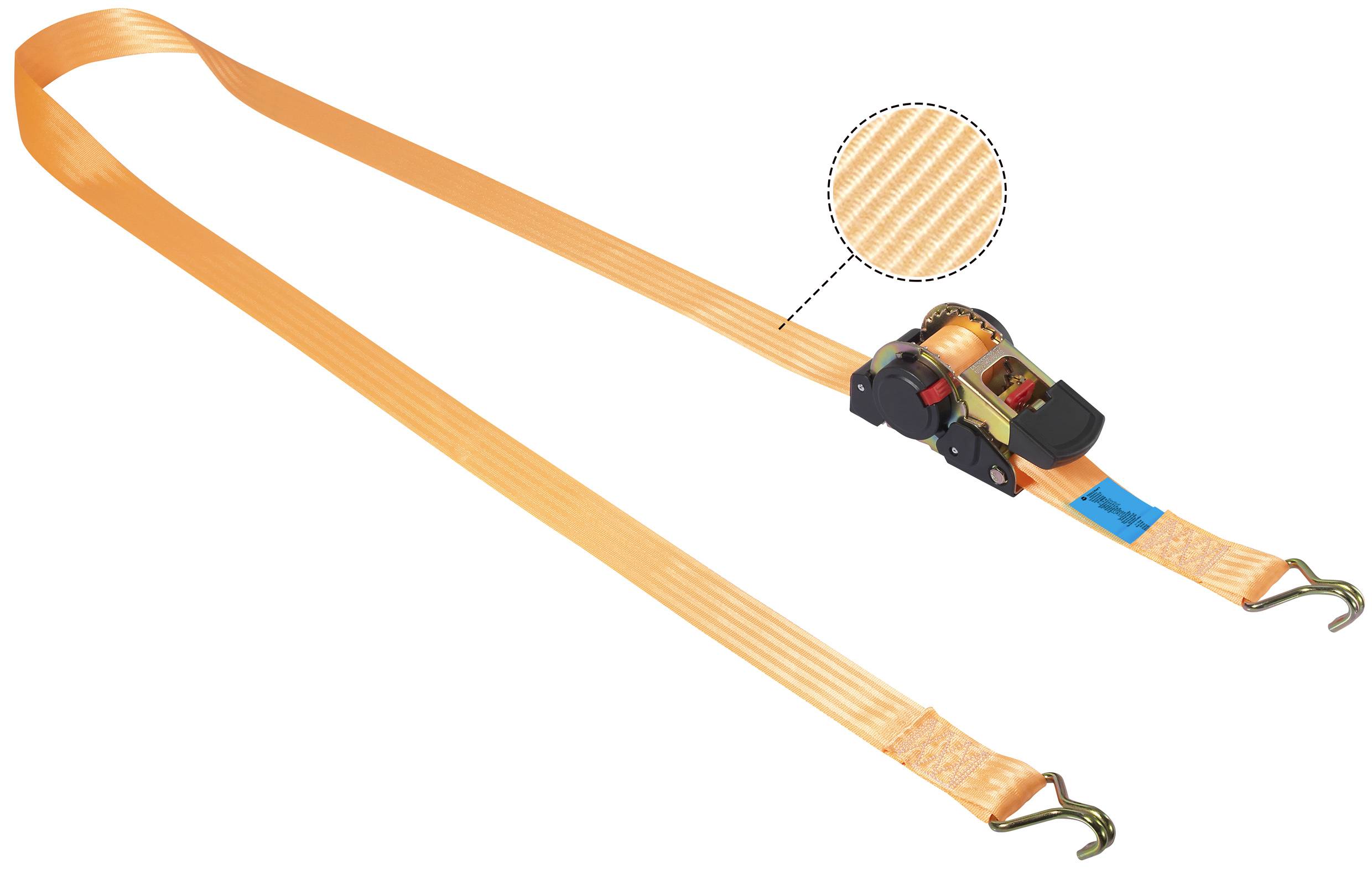 TOOLCRAFT TO-8689782 Selbstaufrollender Spanngurt Zugkraft LC Niederzurren (einzeln/direkt)=750 daN (L x B) 4.5m x 50mm