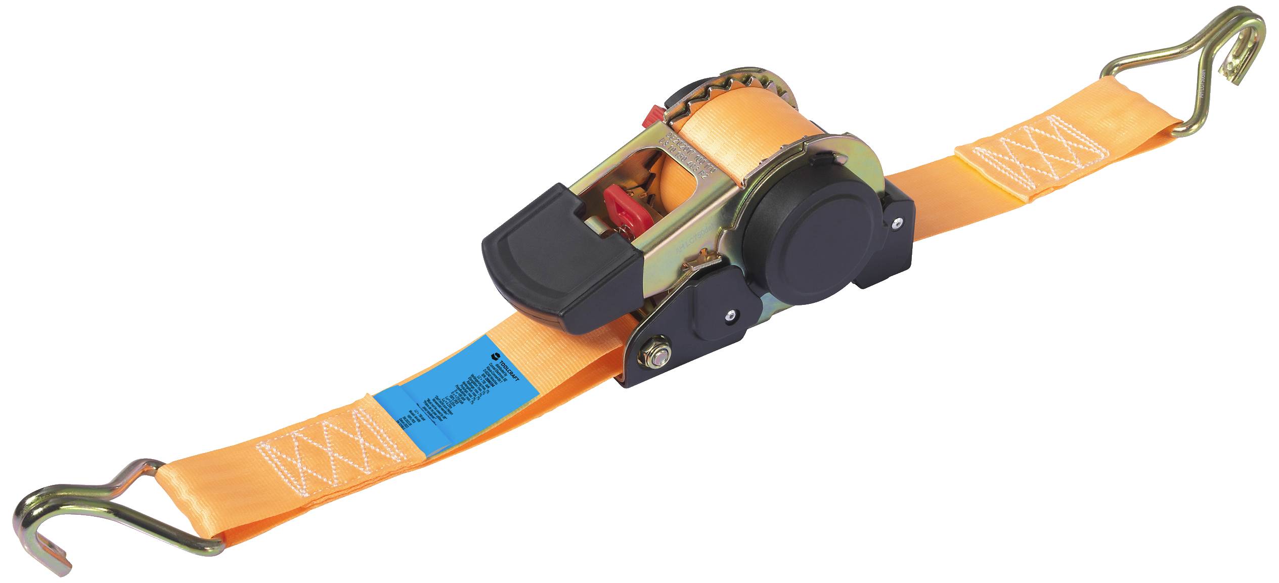 TOOLCRAFT TO-8689782 Selbstaufrollender Spanngurt Zugkraft LC Niederzurren (einzeln/direkt)=750 daN