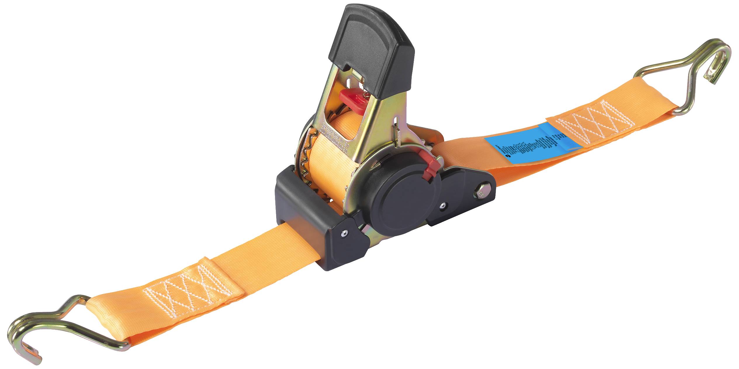 TOOLCRAFT TO-8689782 Selbstaufrollender Spanngurt Zugkraft LC Niederzurren (einzeln/direkt)=750 daN (L x B) 4.5m x 50mm