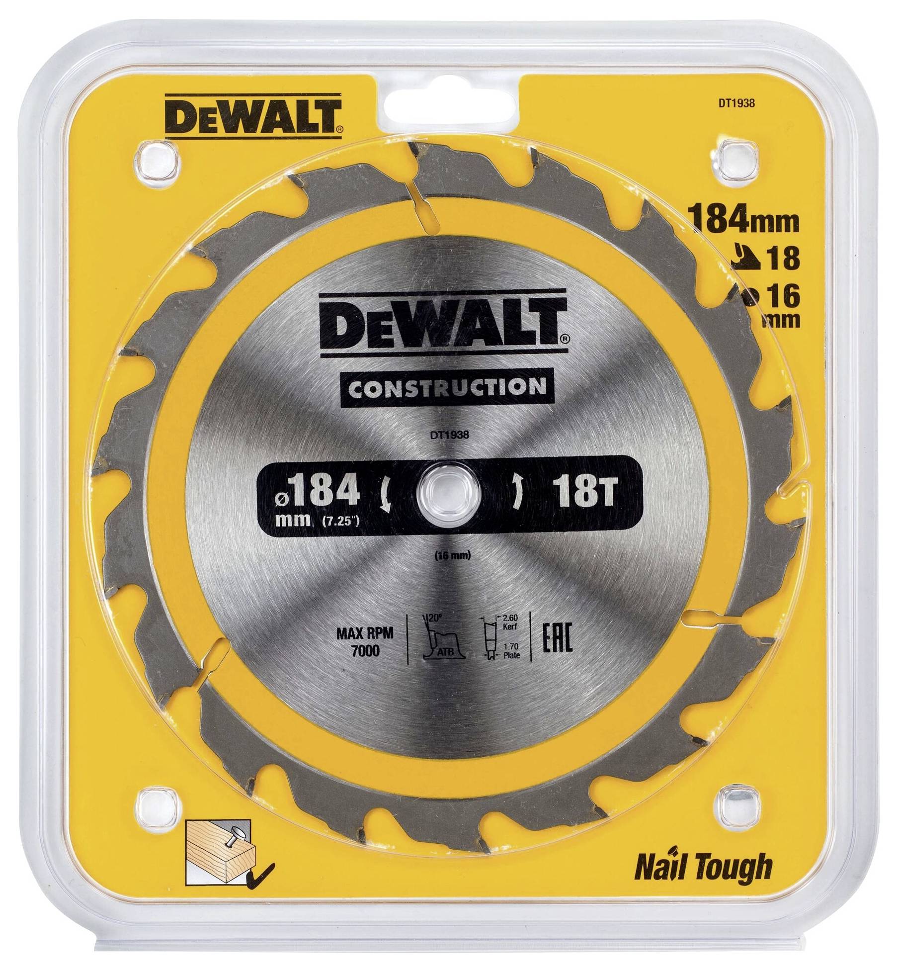 DEWALT DT1938-QZ Kreissägeblatt 1St.