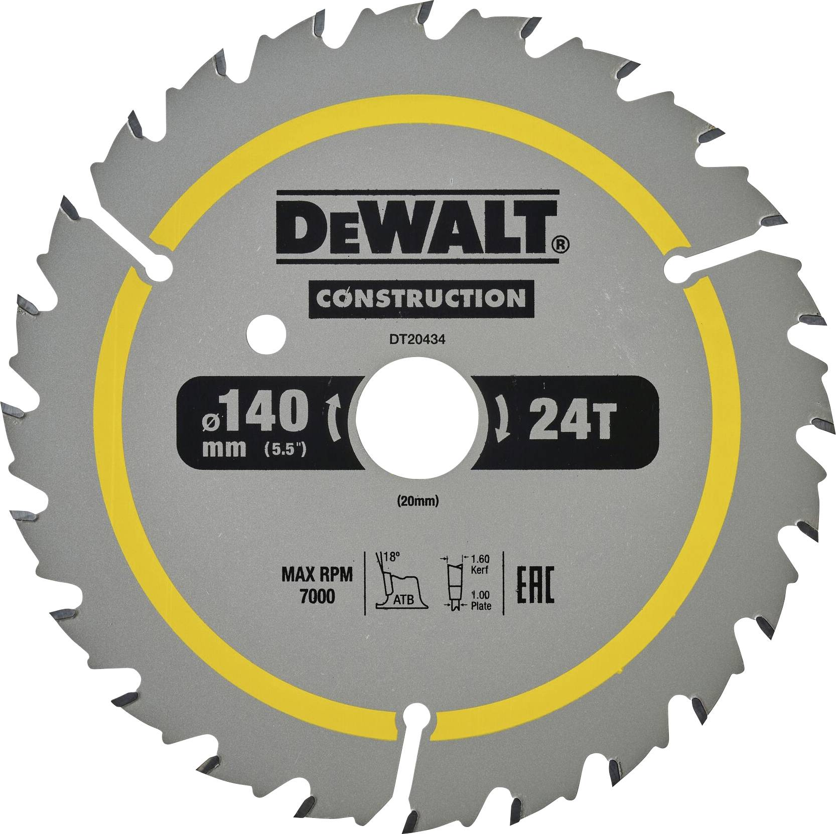 DEWALT DT20434-QZ Kreissägeblatt 1 St.