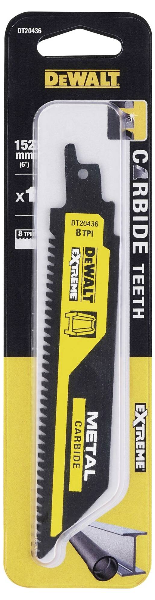 DEWALT DT20436-QZ Carbide Saebelsaegeblatt Metall 152mm 1St.