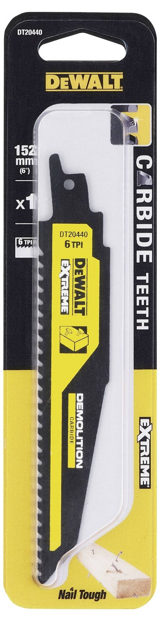 DEWALT DT20440-QZ Carbide Saebelsaegeblatt Holz 152mm 1St.