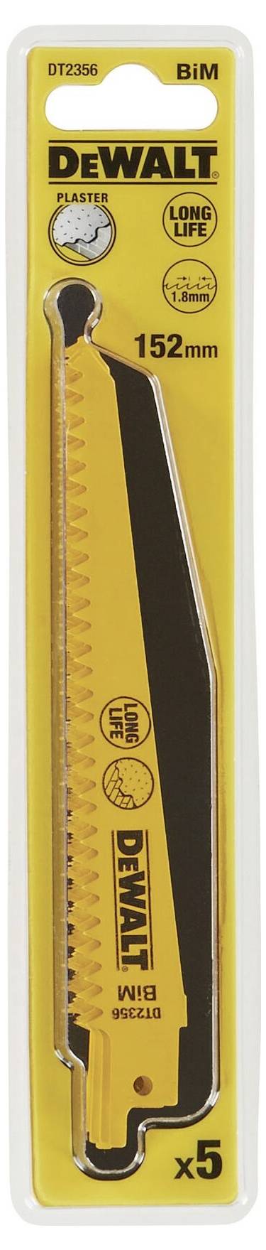 DEWALT DT2356-QZ Saebelsaegeblatt BIM Gipskarton 152mm 5St.