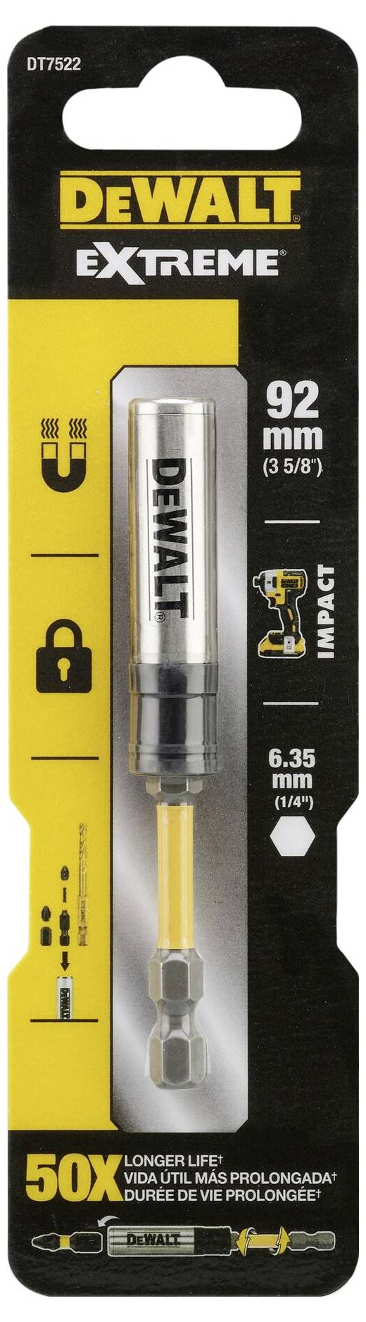 'DEWALT EXTREME' Schrauberbit-Set, 92 mm Länge, mit überlegener Haltbarkeit und Impakt-Technologie, für verschiedene Anwendungen.