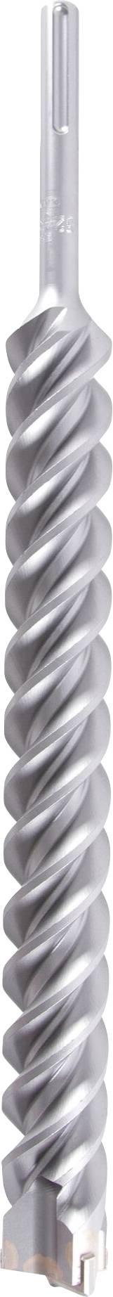 Ein metallischer, spiralförmiger Bohrer mit silberner Oberfläche.