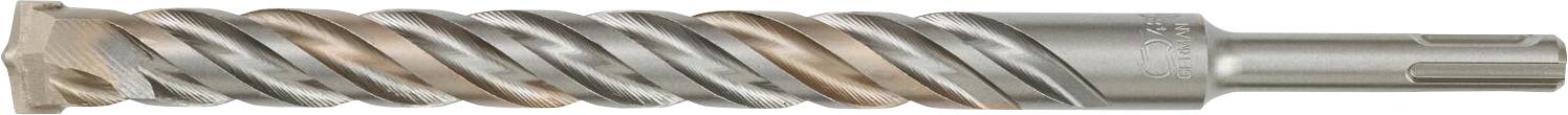 Ein dicker Bohrer mit einer spiralförmigen Nut, die sich um den Schaft windet. Der Bohrer hat eine metallische Oberfläche.
