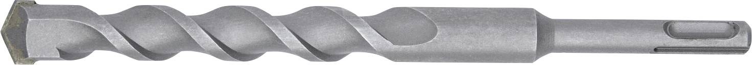 Grauer Bohrhammerbohrer mit dickem, spiraligem Design und SDS-Werkzeugaufnahme. Ideal zum Bohren in Beton oder Stein.